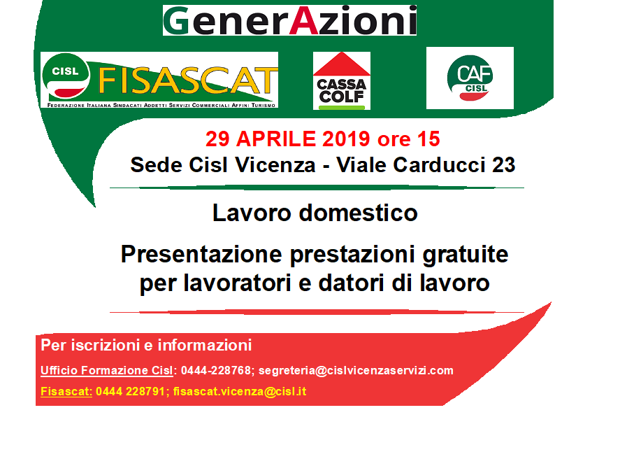 Cassa Colf Lavoro domestico Cisl Vicenza